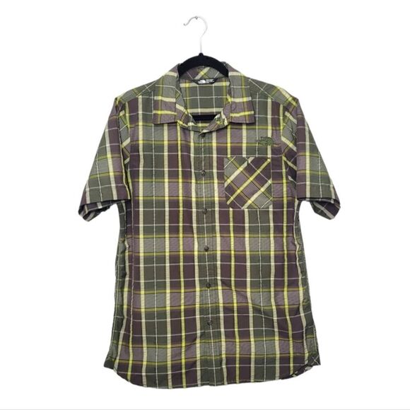 The North Face Men's Green Plaid Button Down Shirt - Picture 1 of 5